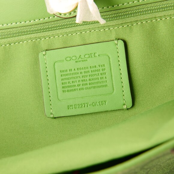 Coach Monogram Tote - Green w/Green Floral Interior - Hangtag - NWT - Picture 3 of 5